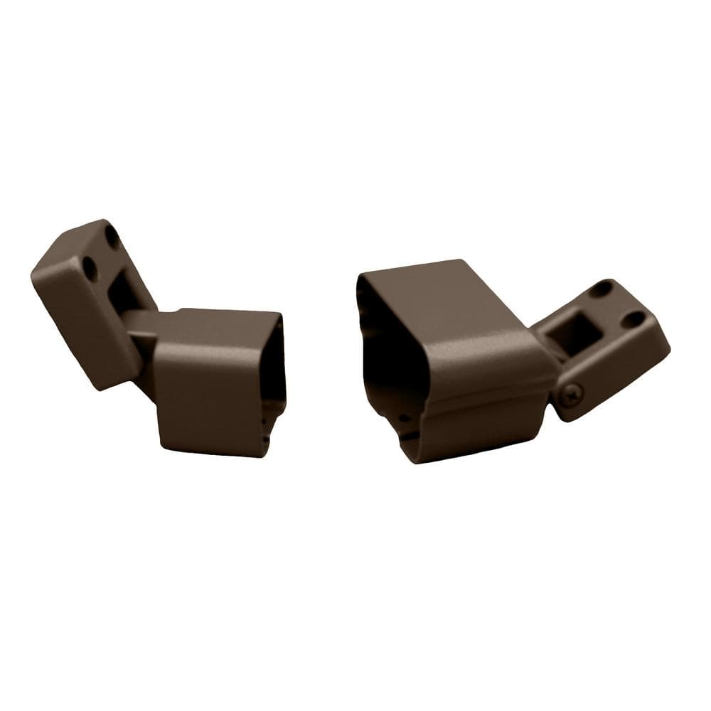 Pegatha Plus Brown Aluminum Textured Stair Bracket Kit (Top and Bottom Bracket with Necessary Screws)