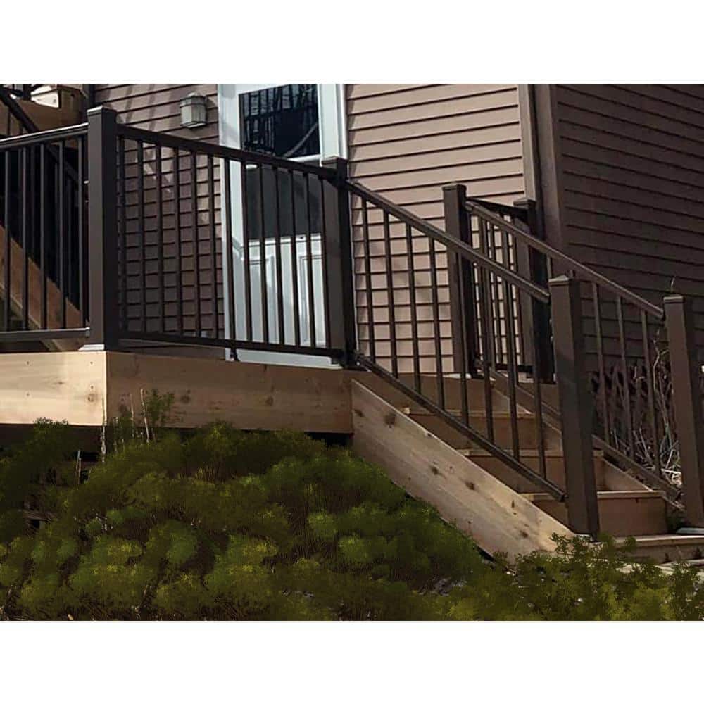 Pegatha Plus Brown Aluminum Textured Stair Bracket Kit (Top and Bottom Bracket with Necessary Screws)
