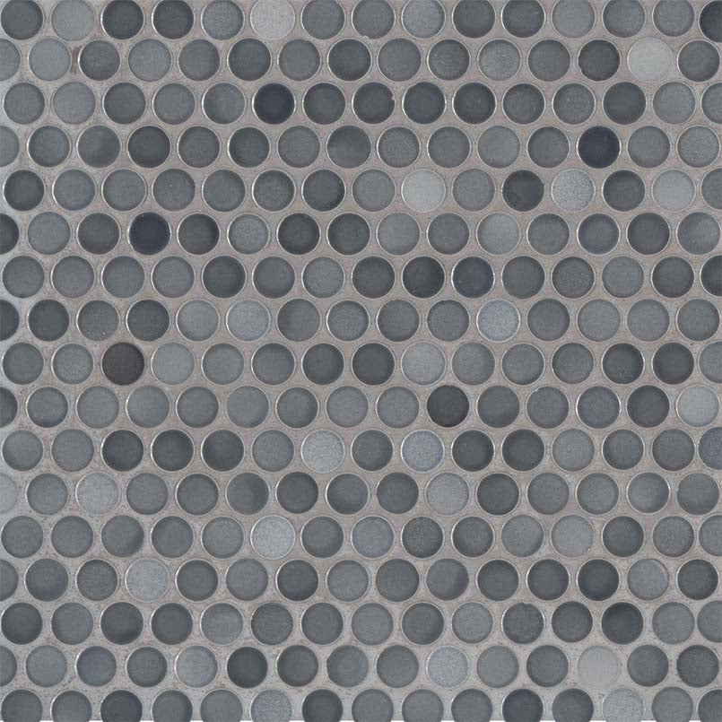 MSI Penny Round Grigio Mix 12 in. x 13 in. x 6 mm Glazed Ceramic Mesh-Mounted Mosaic Tile (14.36 sq. ft. / Case)