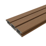 NewTechWood UltraEasy Fencing 6 ft. H x 6 ft. W Peruvian Teak Wood Plastic Composite Horizontal Fence Section with Black Frame