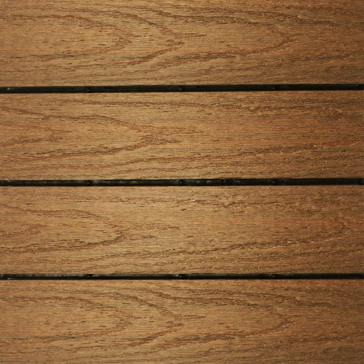 NewTechWood UltraShield Naturale 1 ft. x 1 ft. Quick Deck Outdoor Composite Deck Tile Sample in Peruvian Teak