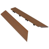 NewTechWood 1/6 ft. x 1 ft. Quick Deck Composite Deck Tile Outside Corner Fascia in Peruvian Teak (2-Pieces/Box)