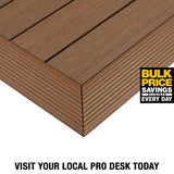 NewTechWood 1/6 ft. x 1 ft. Quick Deck Composite Deck Tile Outside Corner Fascia in Peruvian Teak (2-Pieces/Box)