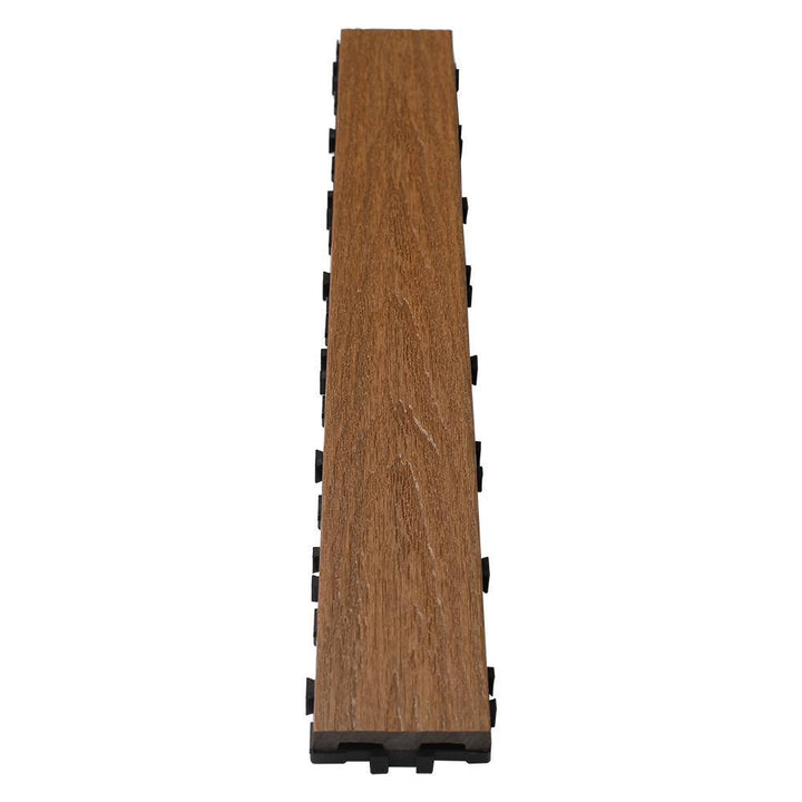 NewTechWood UltraShield Naturale 3 in. x 2 ft. Quick Composite Single Slat Deck Tile in Peruvian Teak (4-Pieces per Box)