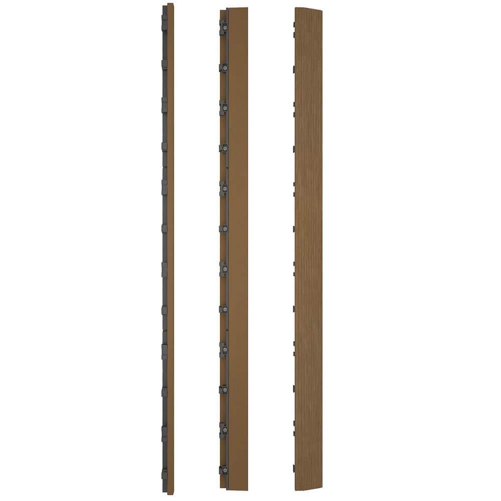 NewTechWood 1/6 ft. x 3 ft. Quick Deck Composite Deck Tile Straight Fascia in Peruvian Teak (2-Pieces per Box)