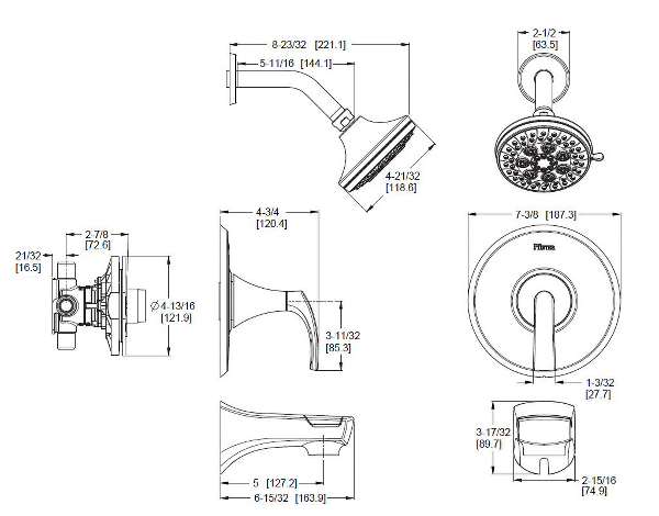 Pfister Karci 1-Handle Tub & Shower Faucet Trim with Valve, Spot Defense Brushed Nickel (8P8-WS2-KASGS)
