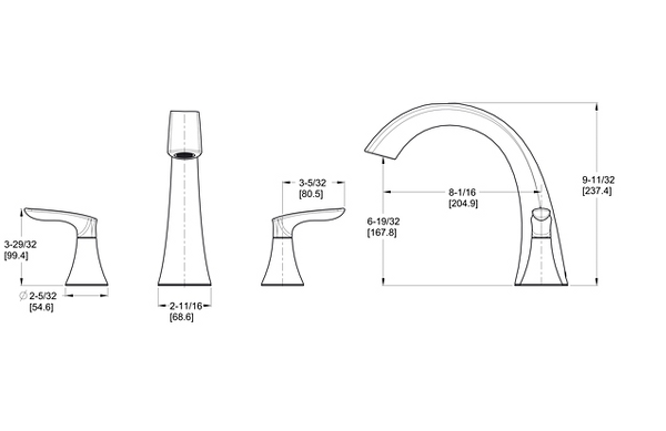 Pfister Weller 2-Handle Roman Tub Trim Kit, Deck-Mount, High-Arc Spout – Polished Chrome