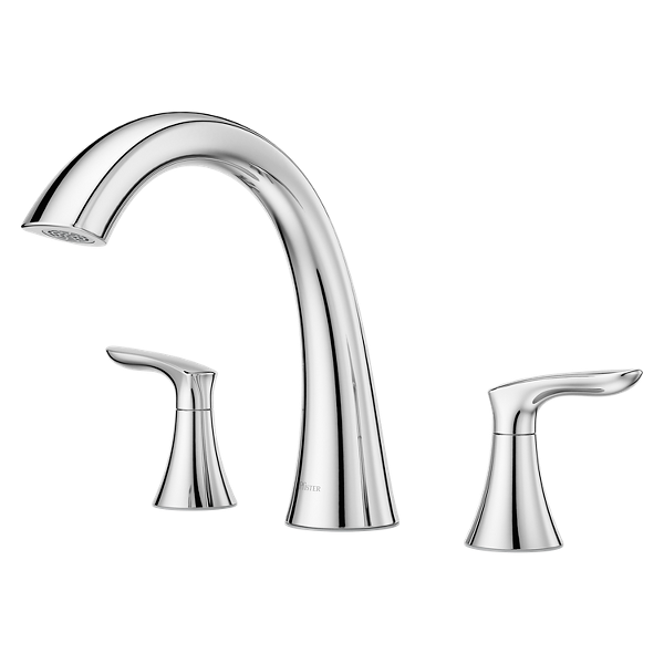 Pfister Weller 2-Handle Roman Tub Trim Kit, Deck-Mount, High-Arc Spout – Polished Chrome