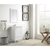 ANZZI Alexander Series 21-in Black Single Sink Bathroom Vanity with White Solid Surface Top (Mirror Included)
