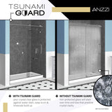 Pacific 48 in. x 58 in. Frameless Hinged Bathtub Door in Chrome