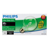 Philips 60-Watt Equivalent G25 Halogen Clear Decorative Globe Light Bulb (3-Pack)