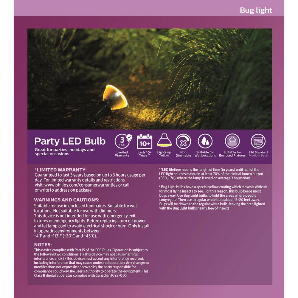 Philips 90-Watt Equivalent PAR38 LED Flood Yellow Bug Light
