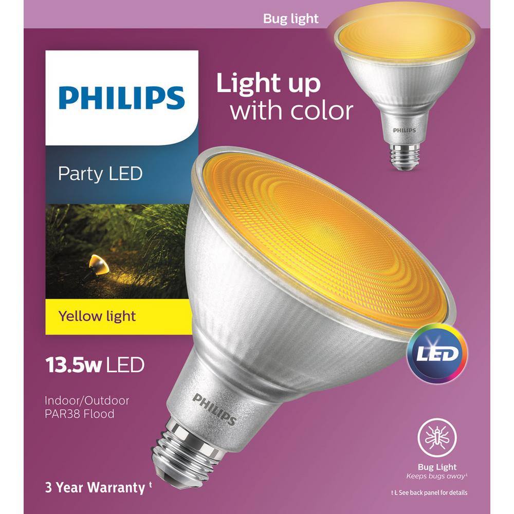 Philips 90-Watt Equivalent PAR38 LED Flood Yellow (4-Pack)