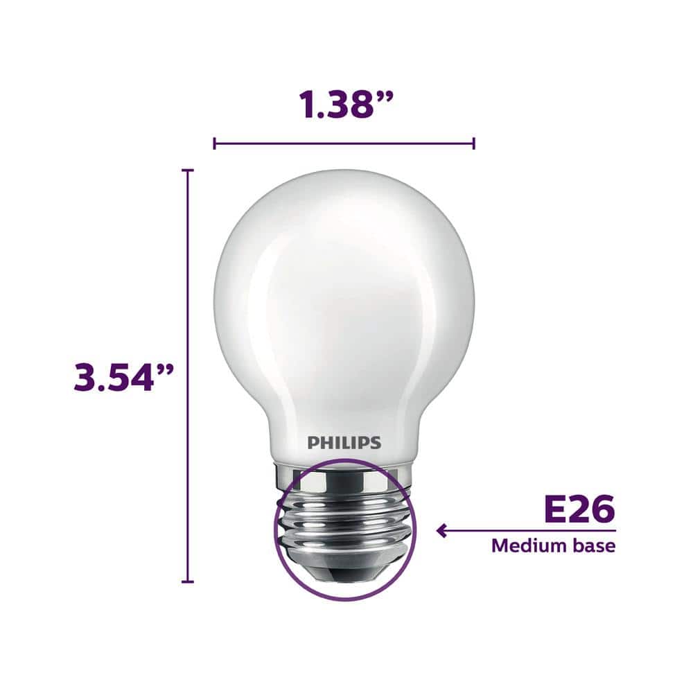 Philips 40-Watt Equivalent G16.5 LED Light Bulb Soft White Globe (2-Pack)