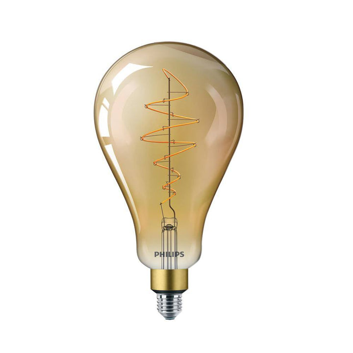 Philips 40-Watt Equivalent A50 Dimmable Vintage Glass Edison LED Large Light Bulb, Amber Warm White (2000K)