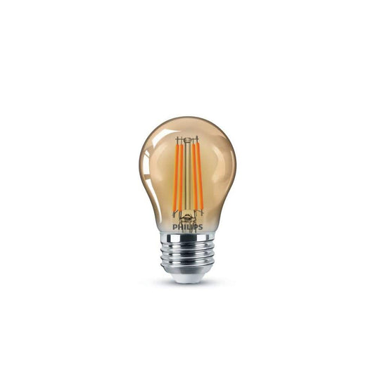 Philips 25-Watt Equivalent A15 Indoor/Outdoor Clear Glass Edison LED Light Bulb, Amber Warm White 2200K, 4-Pack