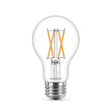 Philips 60-Watt Equivalent A19 Dimmable LED Bulb with Warm Glow, Clear Glass, Soft White 2700K (2-Pack)