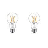 Philips 60-Watt Equivalent A19 Dimmable LED Bulb with Warm Glow, Clear Glass, Soft White 2700K (2-Pack)