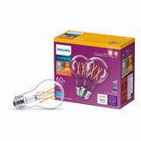 Philips 60-Watt Equivalent A19 Dimmable LED Bulb with Warm Glow, Clear Glass, Soft White 2700K (2-Pack)