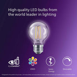 Philips 40-Watt Equivalent G16.5 Dimmable Medium Base LED Light Bulb with Warm Glow, Soft White (2-Pack)