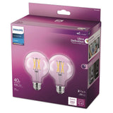 Philips 40-Watt Equivalent Daylight G25 Dimmable LED Light Bulb (2-Pack)