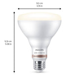 Philips Soft White BR30 LED 65-Watt Equivalent Dimmable Smart Wi‑Fi WiZ Connected Light Bulb (2‑Pack)