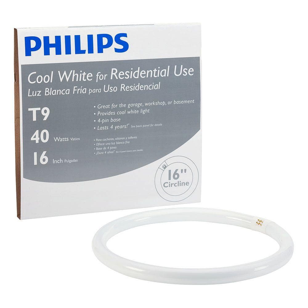 Philips 40-Watt 16 in. Circline T9 Fluorescent Tube Light Bulb, Cool White 4100K (1-Bulb)
