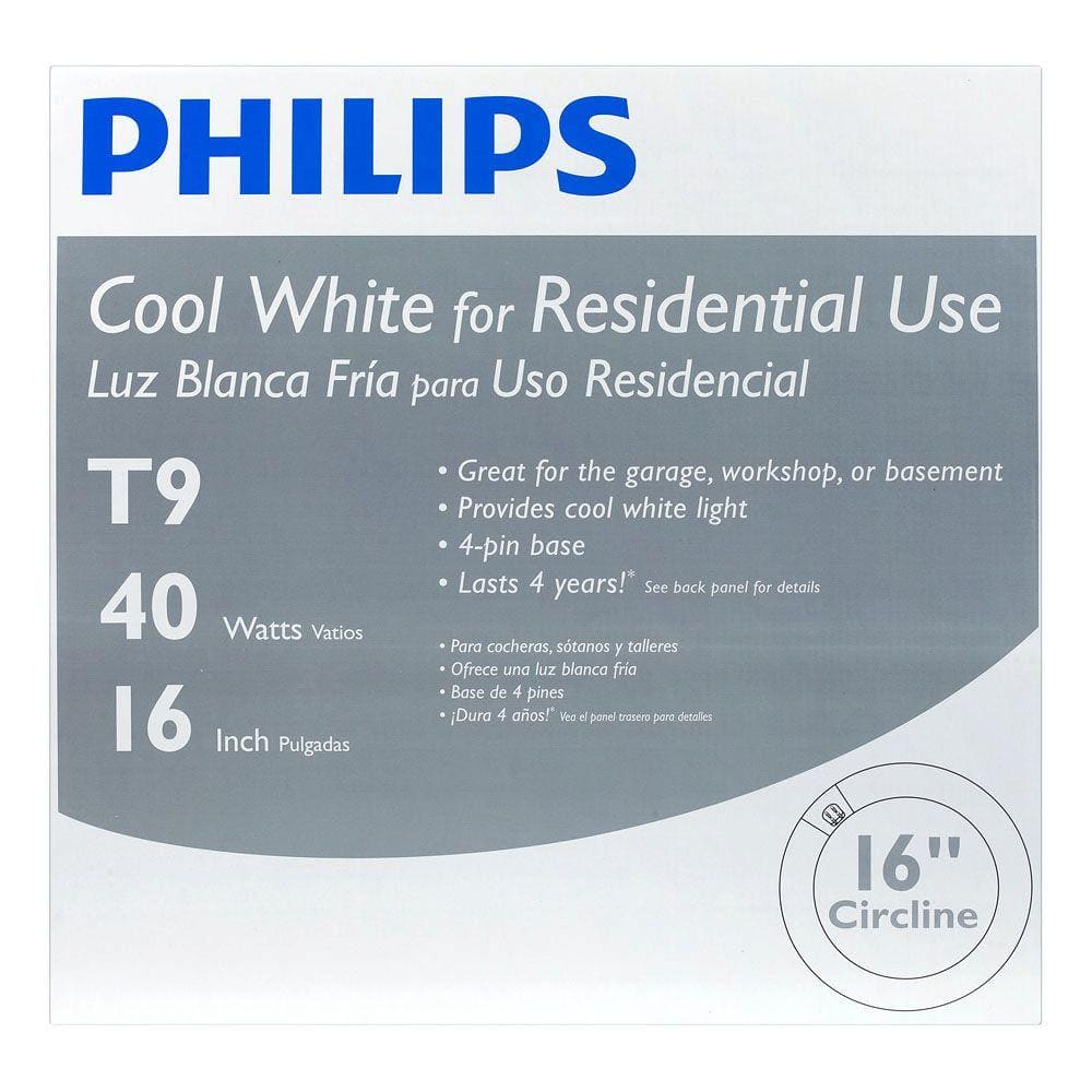 Philips 40-Watt 16 in. Circline T9 Fluorescent Tube Light Bulb, Cool White 4100K (1-Bulb)