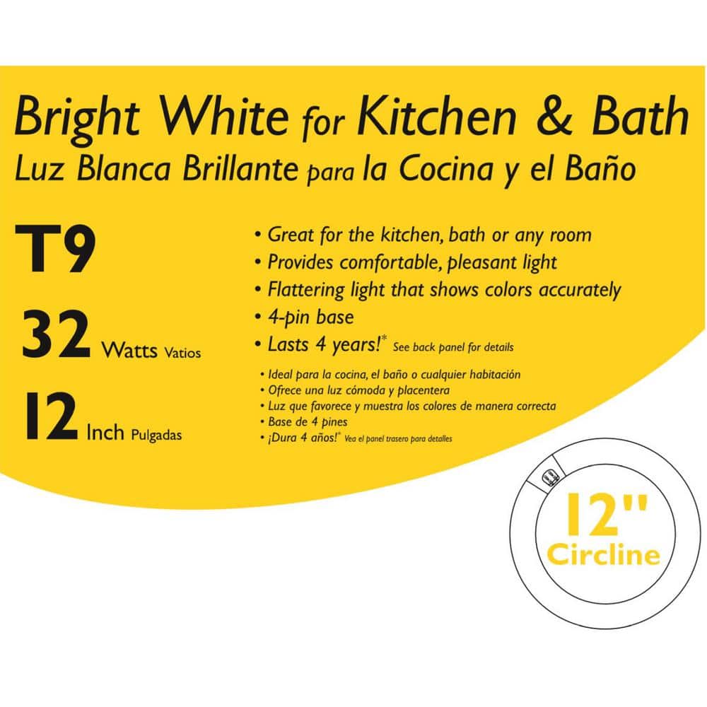 Philips 32-Watt 12 in. Linear T9 Circline Fluorescent Tube Light Bulb, Bright White 3000K