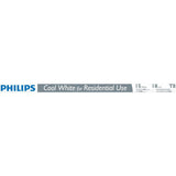 Philips 15-Watt 18 in. Linear T8 Fluorescent Tube Light Bulb, Cool White 4100K