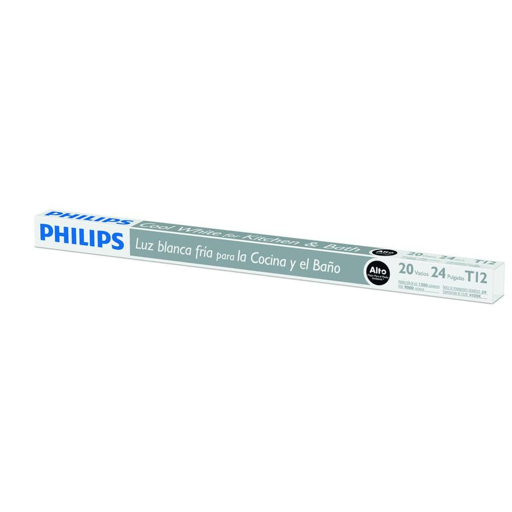 Philips 20-Watt 2 ft. Linear T12 Fluorescent Tube Light Bulb, Cool White 4100K