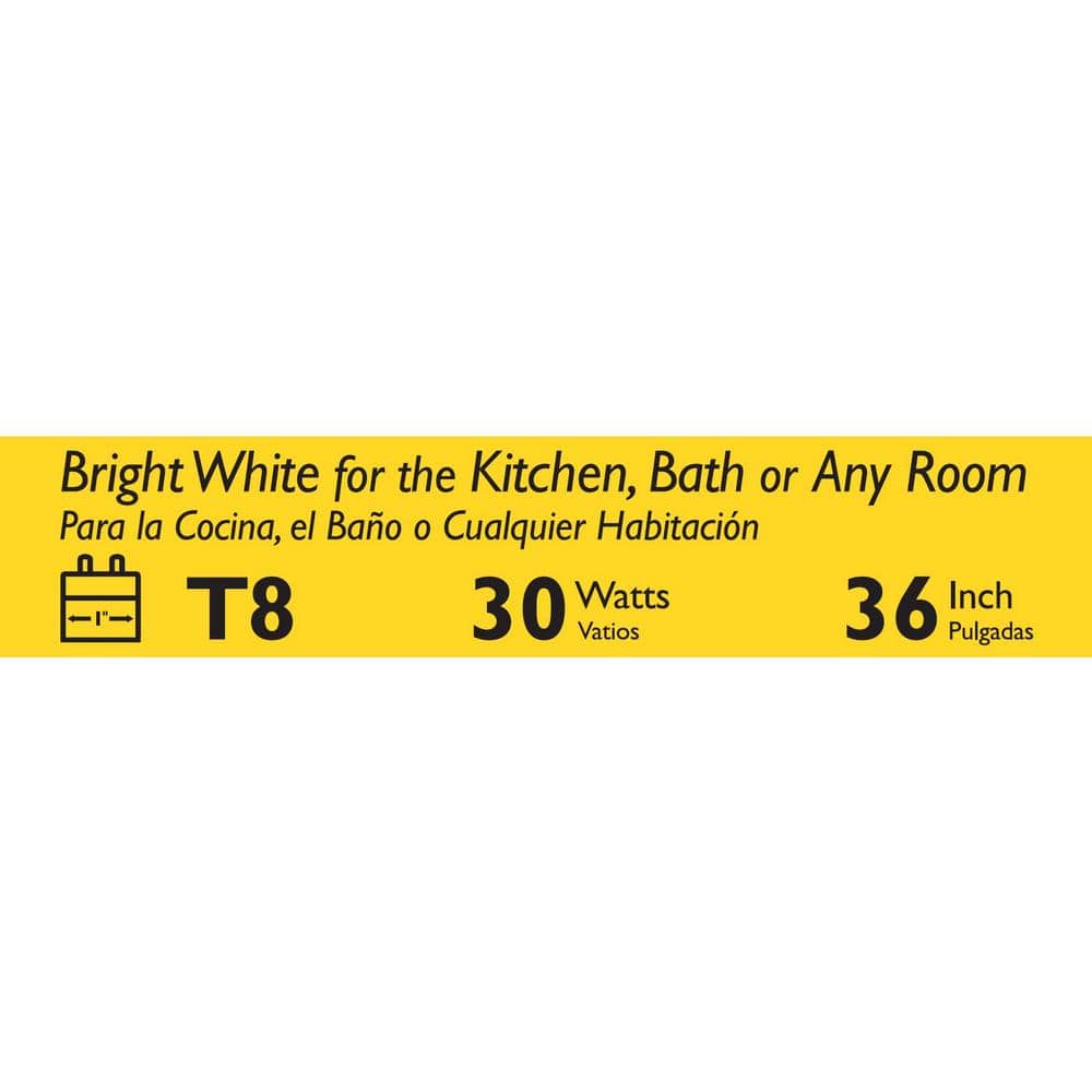 Philips 30-Watt 3 ft. Linear T8 Fluorescent Tube Light Bulb, Bright White 3000K