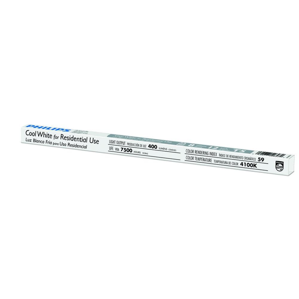 Philips 8-Watt 12 in. Linear T5 Fluorescent Tube Light Bulb, Cool White 4100K