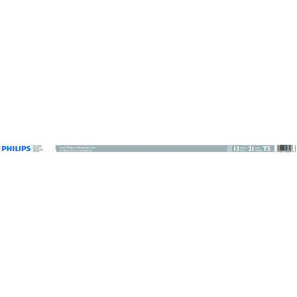Philips 13-Watt 21 in. Linear T5 Fluorescent Tube Light Bulb, Cool White 4100K