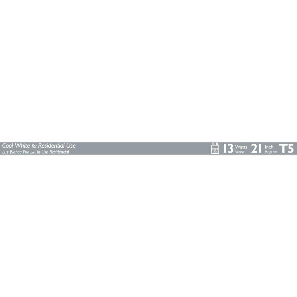 Philips 13-Watt 21 in. Linear T5 Fluorescent Tube Light Bulb, Cool White 4100K
