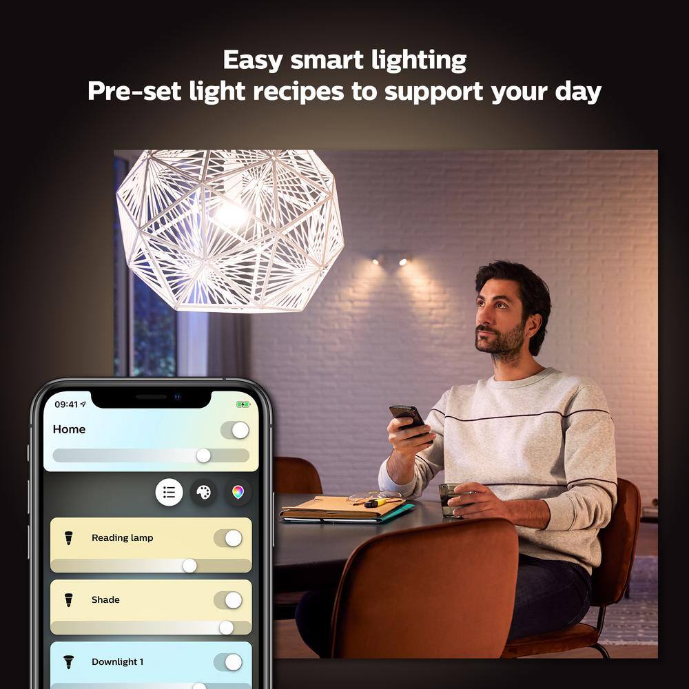 Philips Hue White BR30 LED 65W Equivalent Dimmable Smart Wireless Flood Light Bulb with Bluetooth (1-Pack)
