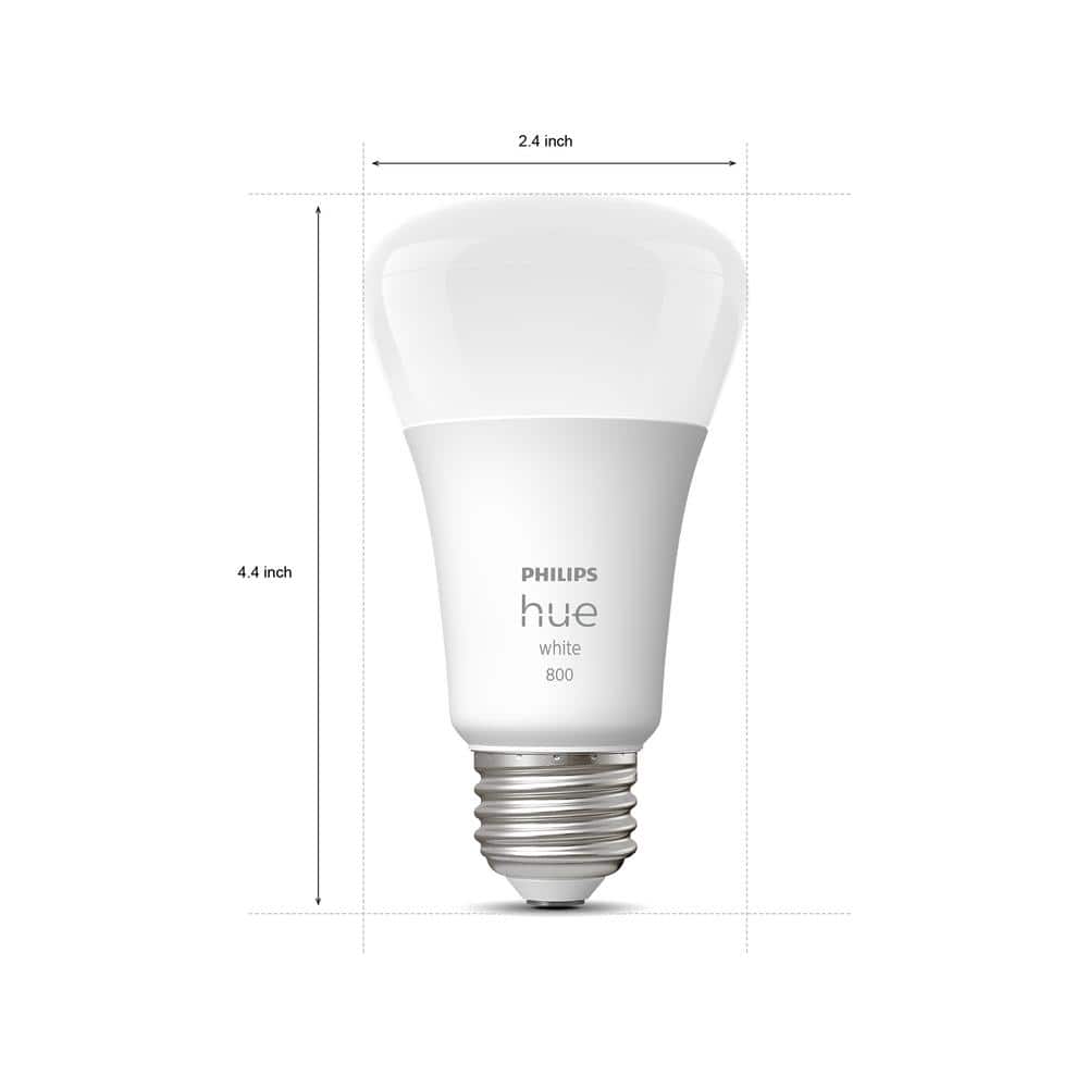 Philips Hue White A19 LED 60W Equivalent Dimmable Smart Wireless Light Bulb (2 Pack)