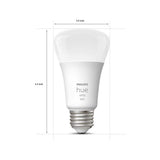 Philips Hue White A19 LED 60W Equivalent Dimmable Smart Wireless Light Bulb (2 Pack)