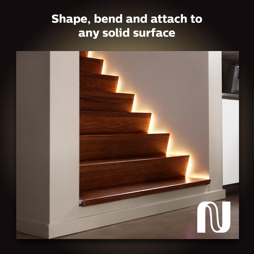 Philips Hue White and Color Ambiance Lightstrip Plus Smart LED, Dimmable, Bluetooth/Zigbee, 80 in (Base Kit)