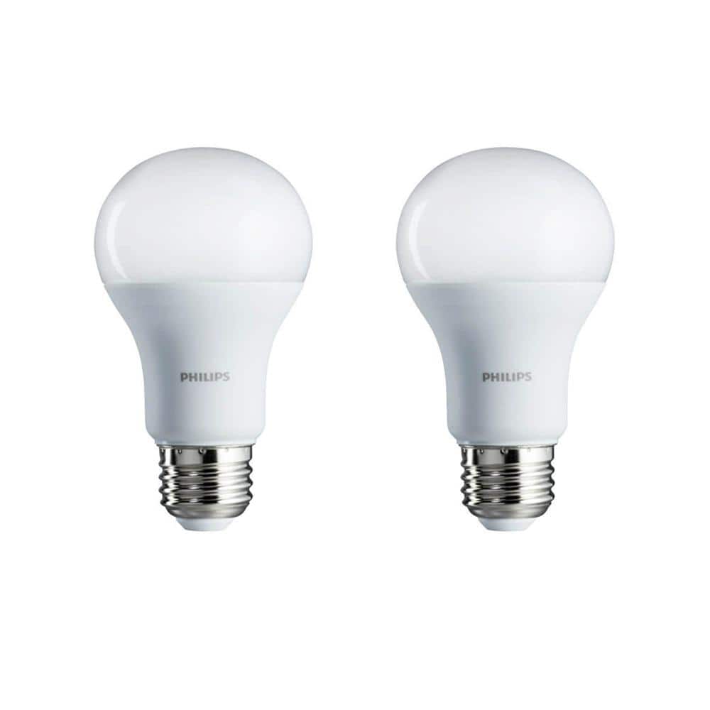 Philips 75-Watt Equivalent A19 Non-Dimmable Energy Saving LED Light Bulb, Daylight 5000K (2-Pack)