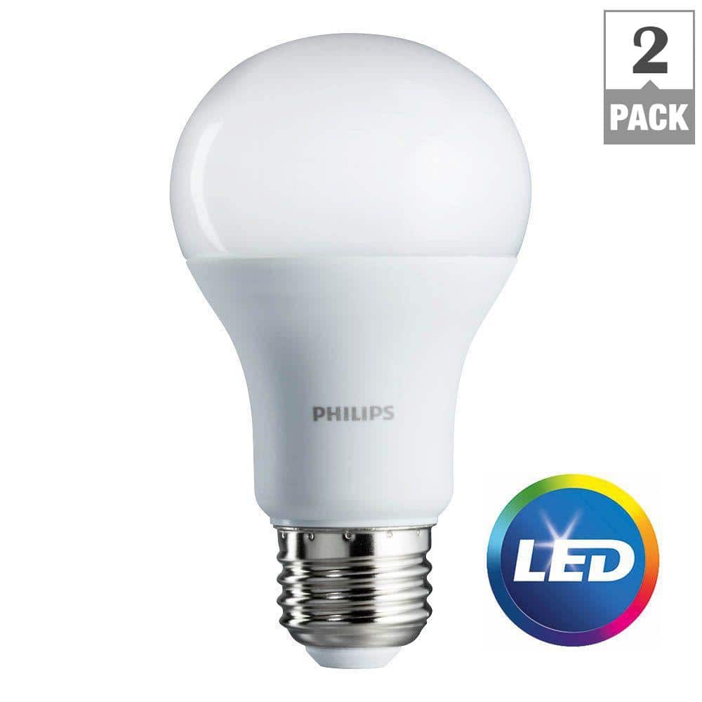 Philips 75-Watt Equivalent A19 Non-Dimmable Energy Saving LED Light Bulb, Daylight 5000K (2-Pack)