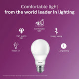 Philips 60-Watt Equivalent A19 SceneSwitch LED Light Bulb, Soft White 2700K / Amber 2500K / Warm Glow 2200K, 4-Pack