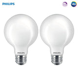 Philips 40-Watt Equivalent G25 Dimmable LED Light Bulb, Soft White, Frosted Globe (2-Pack)