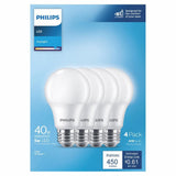 Philips 40-Watt Equivalent A19 Non‑Dimmable Energy‑Saving Frosted Classic Glass LED Light Bulb, Daylight 5000K (8‑Pack)