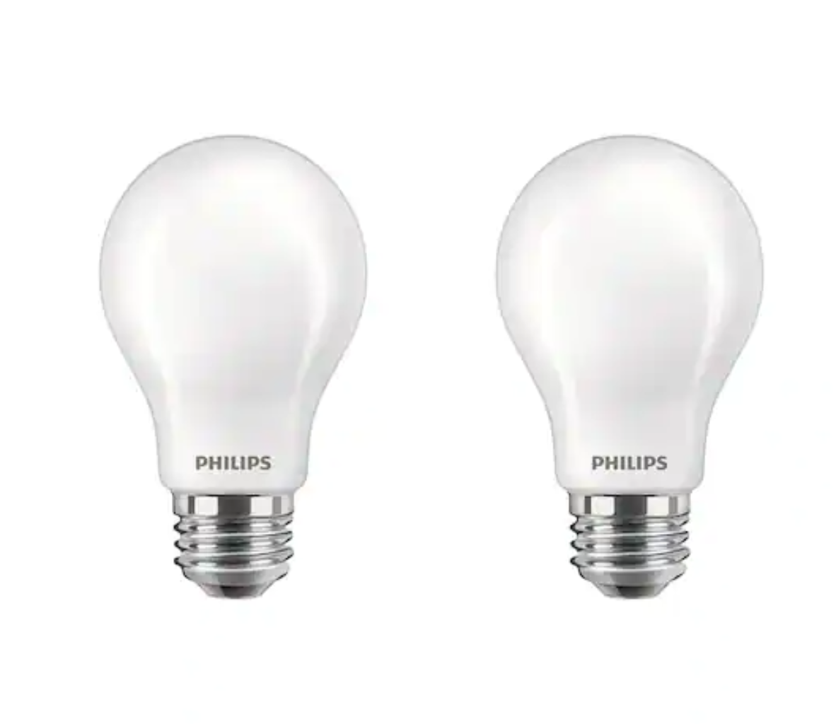 Philips 40-Watt Equivalent A19 Dimmable LED Light Bulb with Warm Glow, Clear Glass, Soft White 2700K, 2-Pack