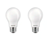 Philips 40-Watt Equivalent A19 Dimmable LED Light Bulb with Warm Glow, Clear Glass, Soft White 2700K, 2-Pack