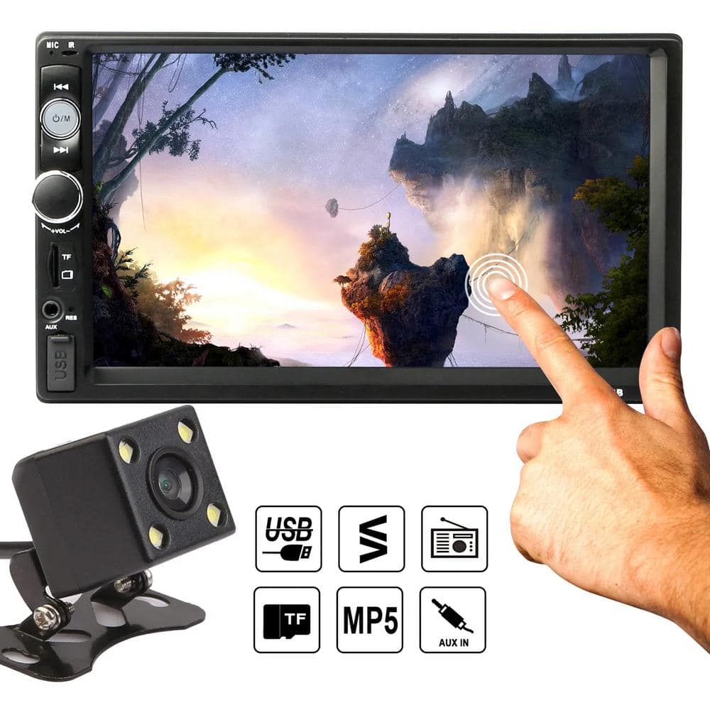 phyfalip 7 in. Universal Wireless Car MP5 1080P Video Player