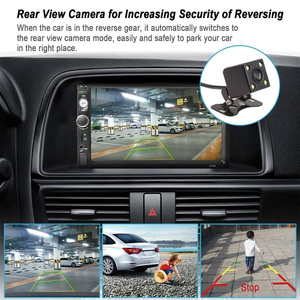 phyfalip 7 in. Universal Wireless Car MP5 1080P Video Player