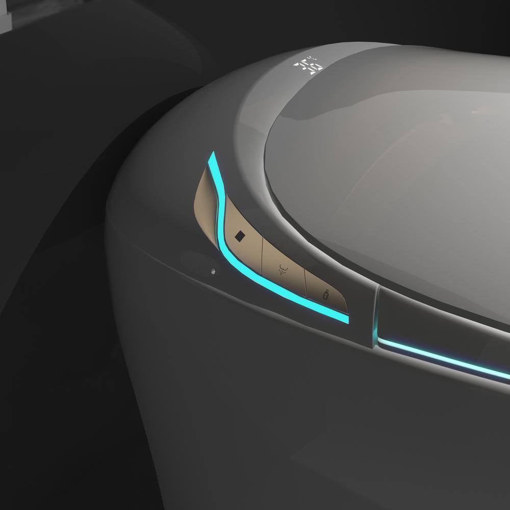 Pink Smart Bidet Toilet with Foot Sensor, LED Display & Warm Water