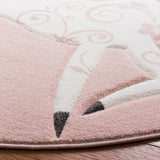 Safavieh Carousel Kids Montage 5 x 5 Pink/Ivory Round Indoor Kids Area Rug